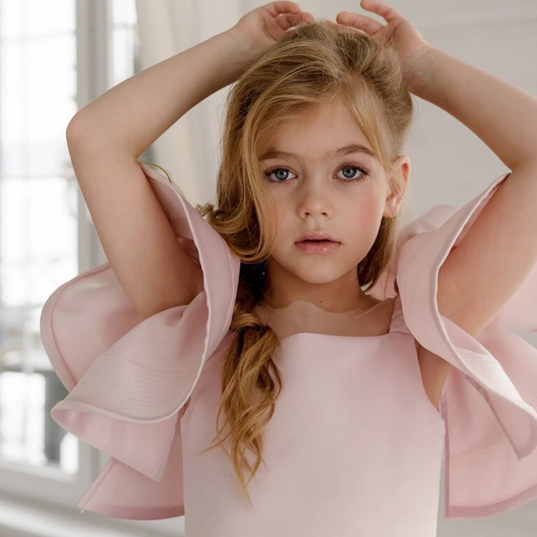 Flower Girl Dress with Satin Train "Alsu"