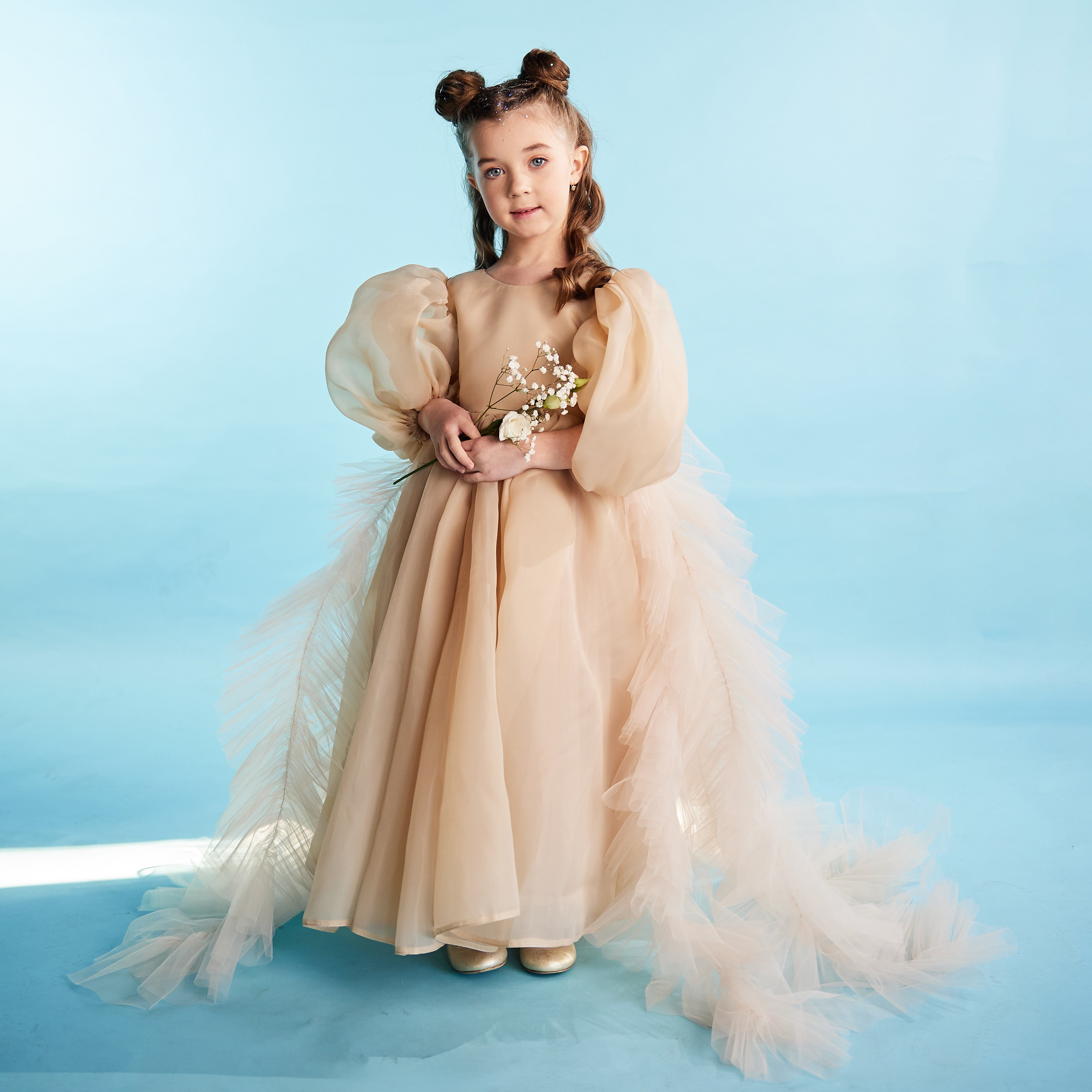 Flower Girl Long Dress With Train ’Jasmine’