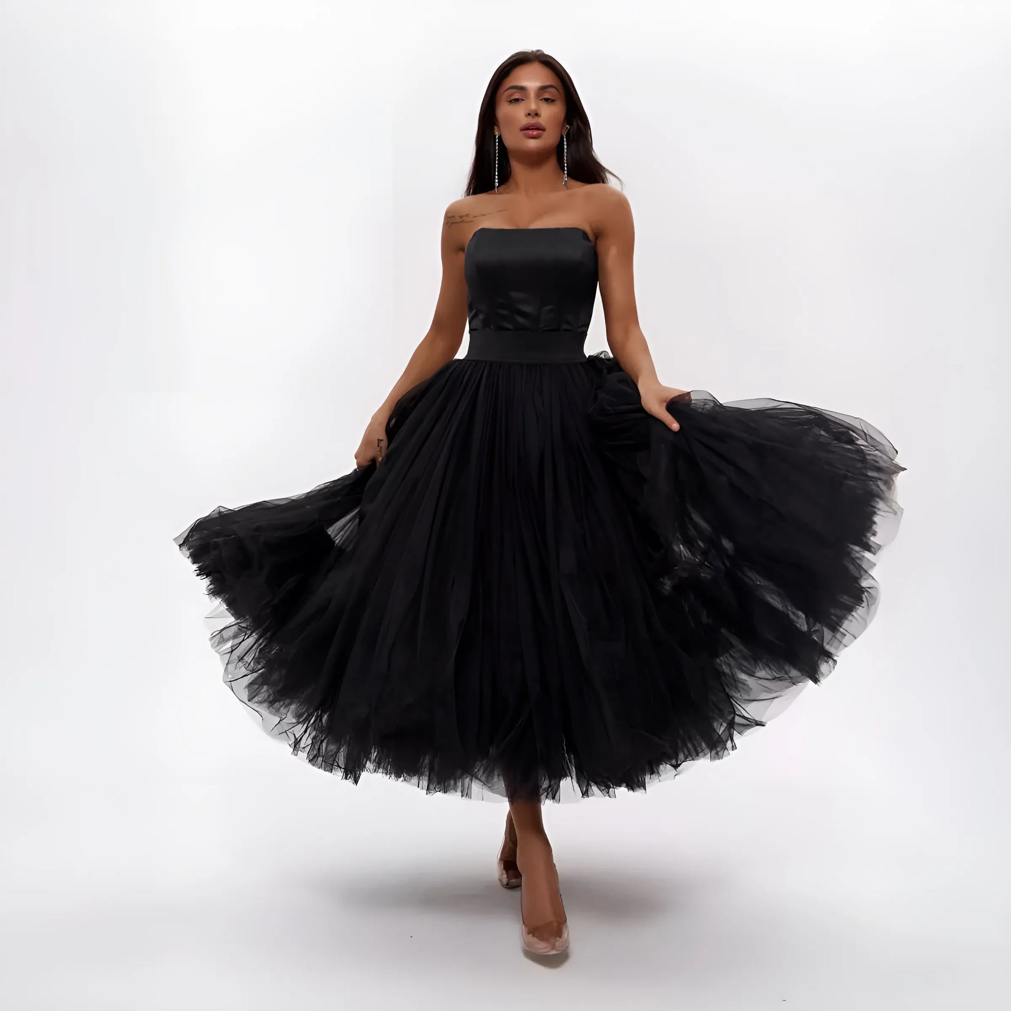 ＊Bluelea Tulle tiered skirt black36＊ Tulle Tiered Skirt For Women | Factory