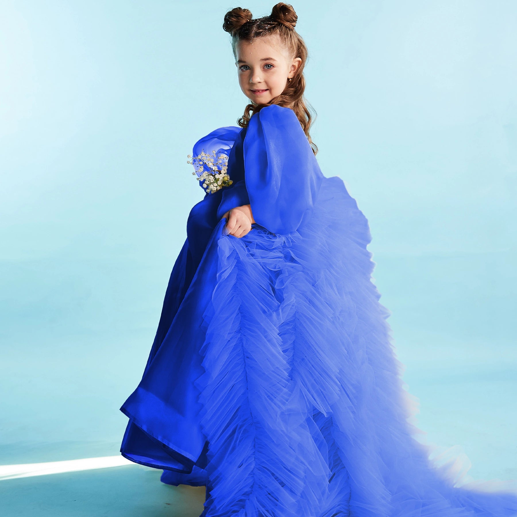 Flower Girl Long Dress with train "Jasmine"