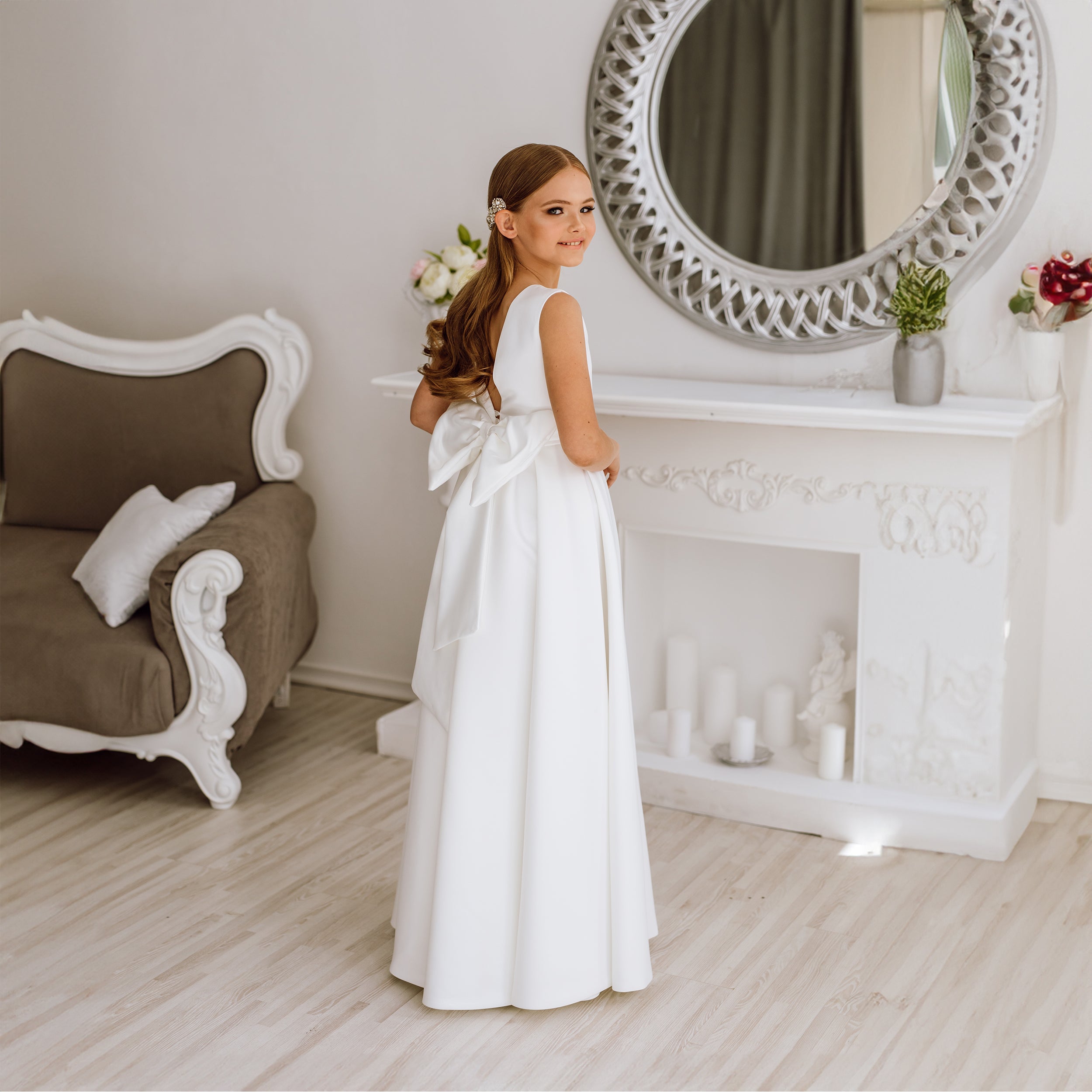 Flower girl long dress "Cosmos"