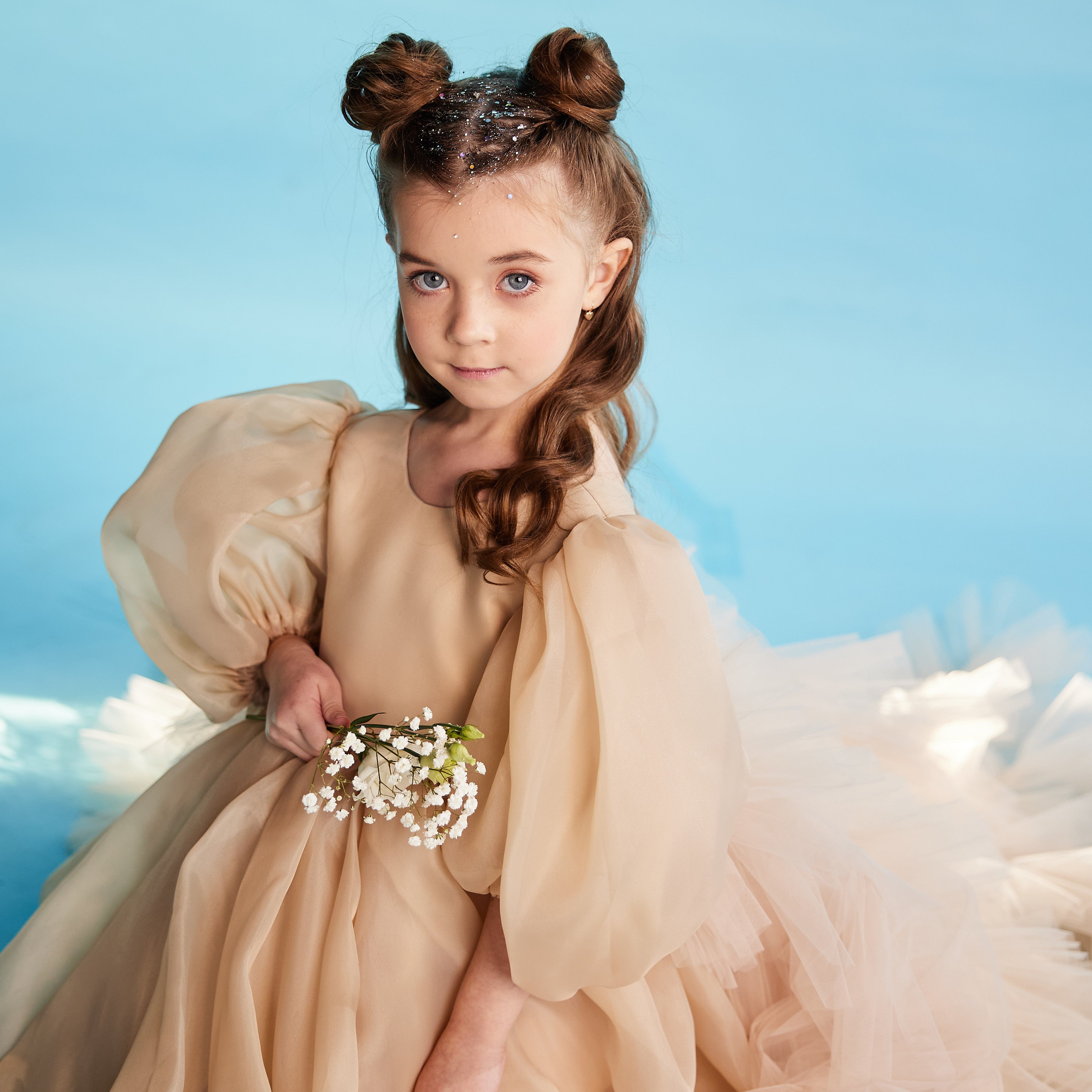 Flower Girl Long Dress With Train ’Jasmine’