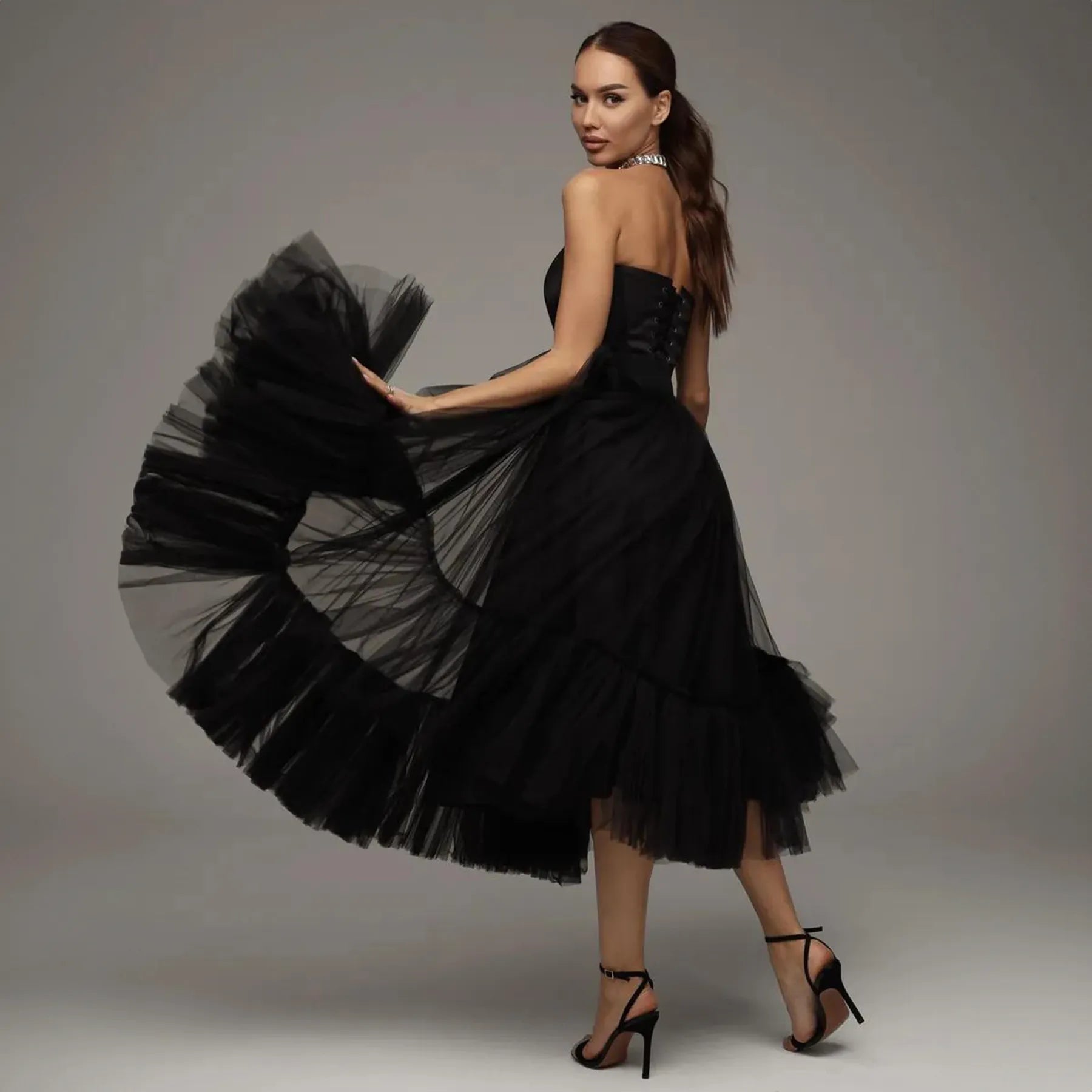 Midi Ruffle Tulle Skirt