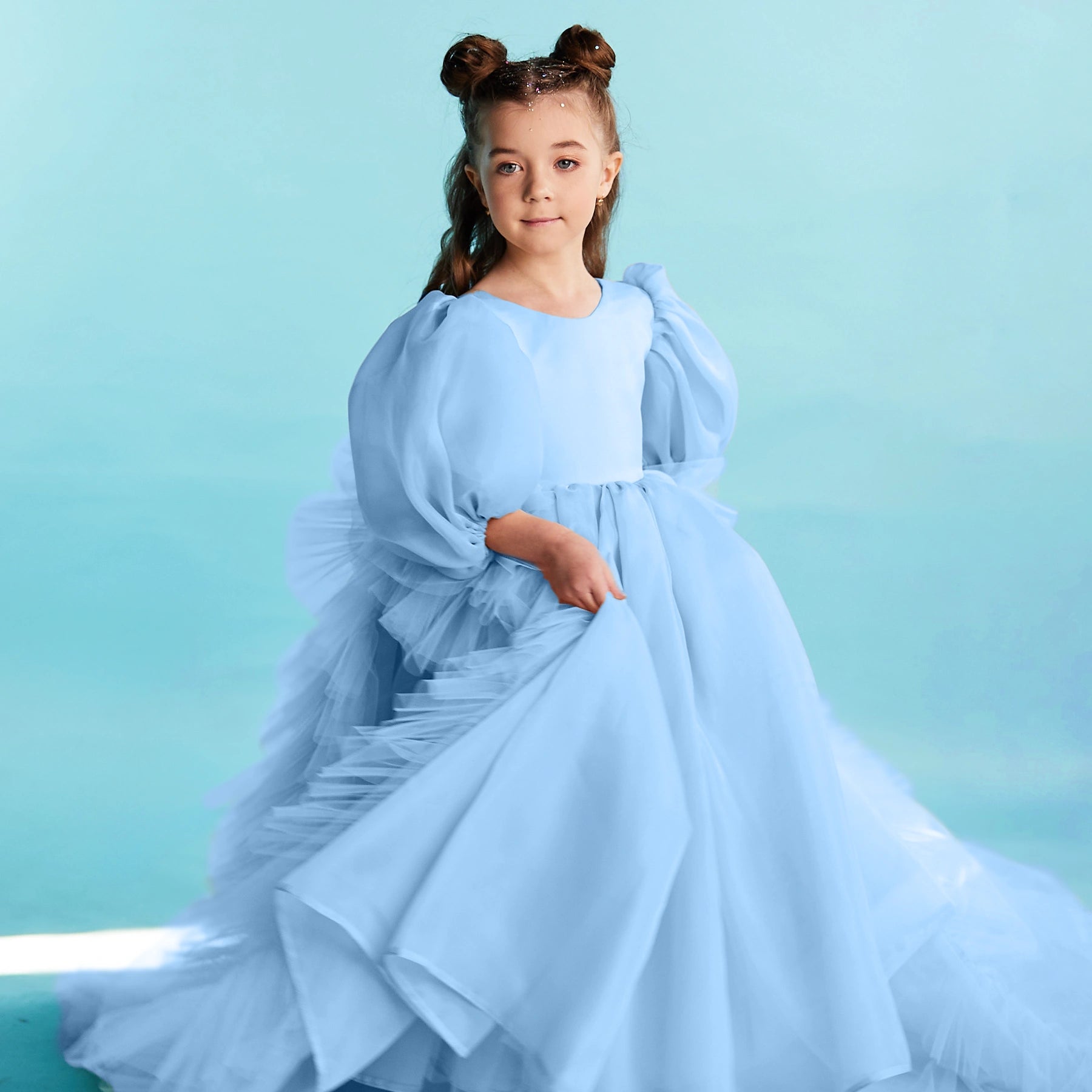 Flower Girl Long Dress with train "Jasmine"