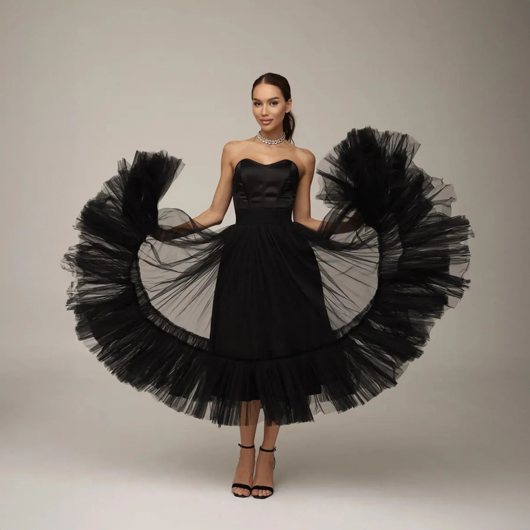 Midi Ruffle Tulle Skirt