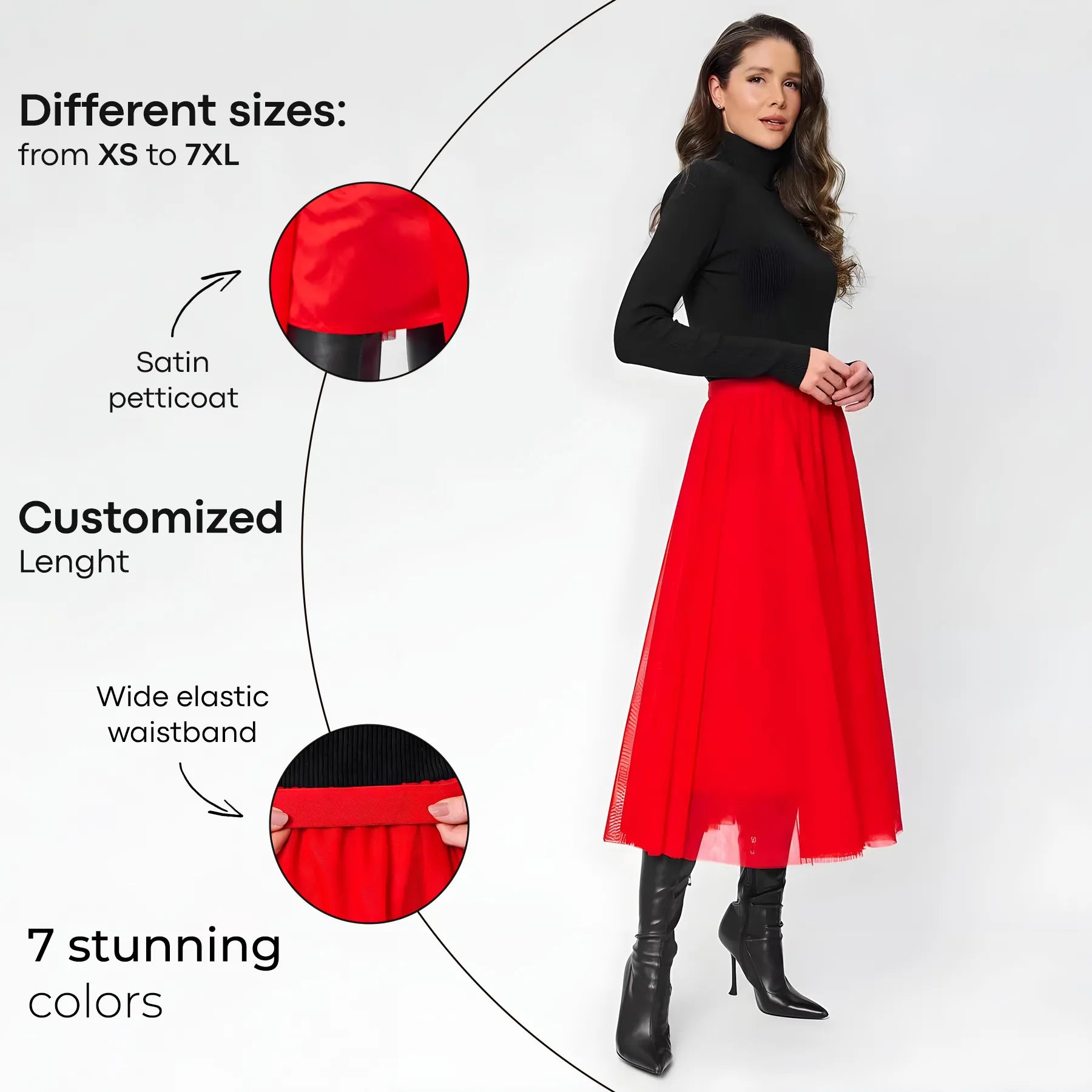Elastic Waist Tulle Skirt