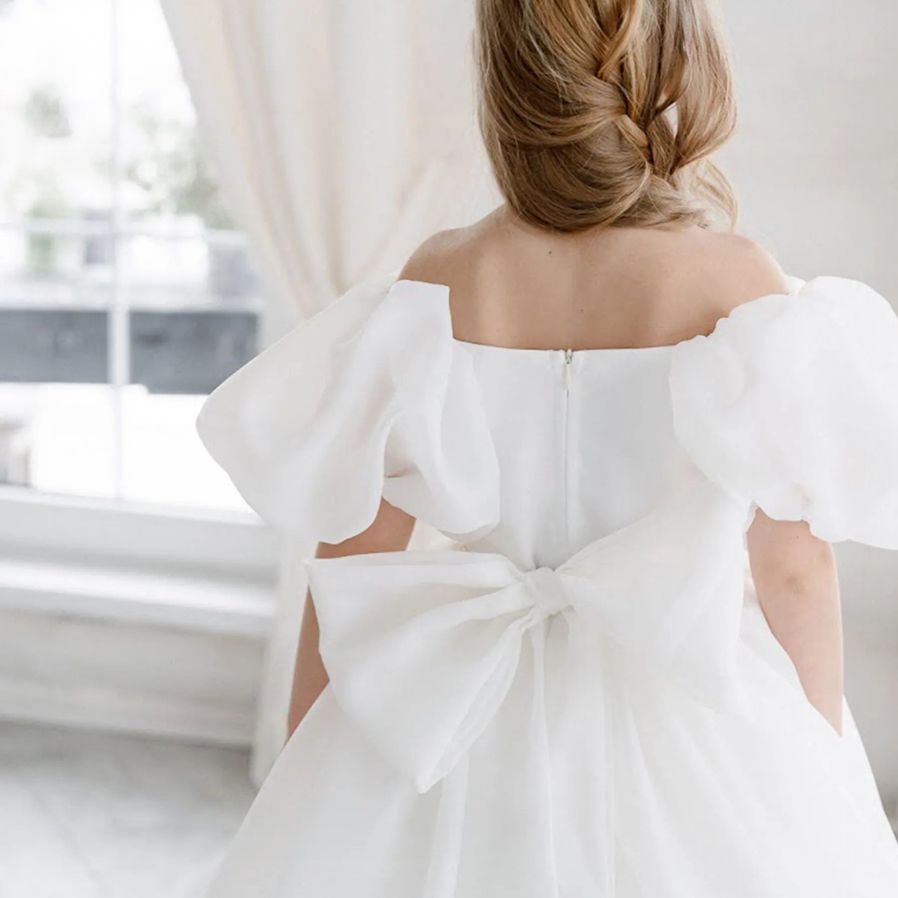 Flower Girl Dress with Sleeves "Barbie"