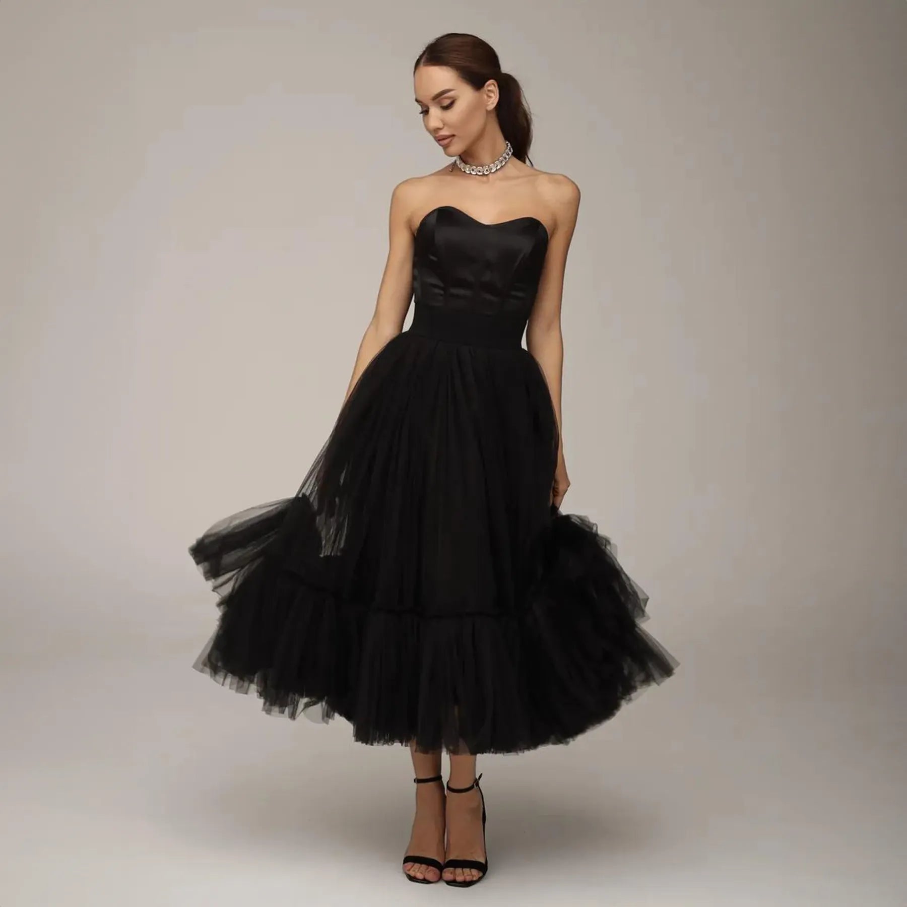 Midi Ruffle Tulle Skirt