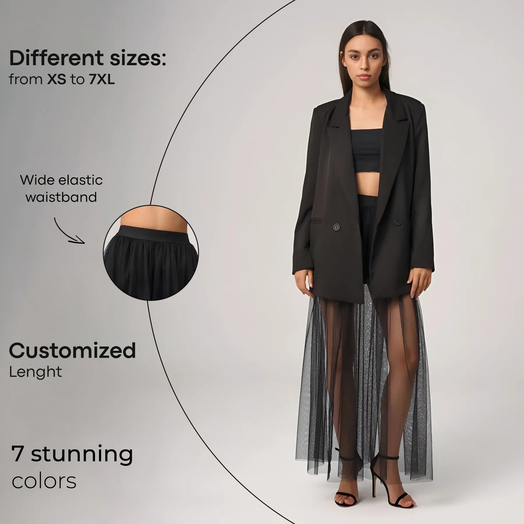 Maxi Sheer Tulle Skirt
