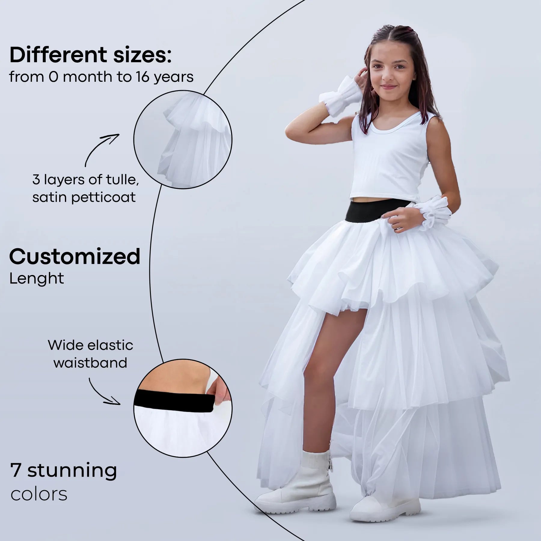 Layered Tulle Skirts for Girls
