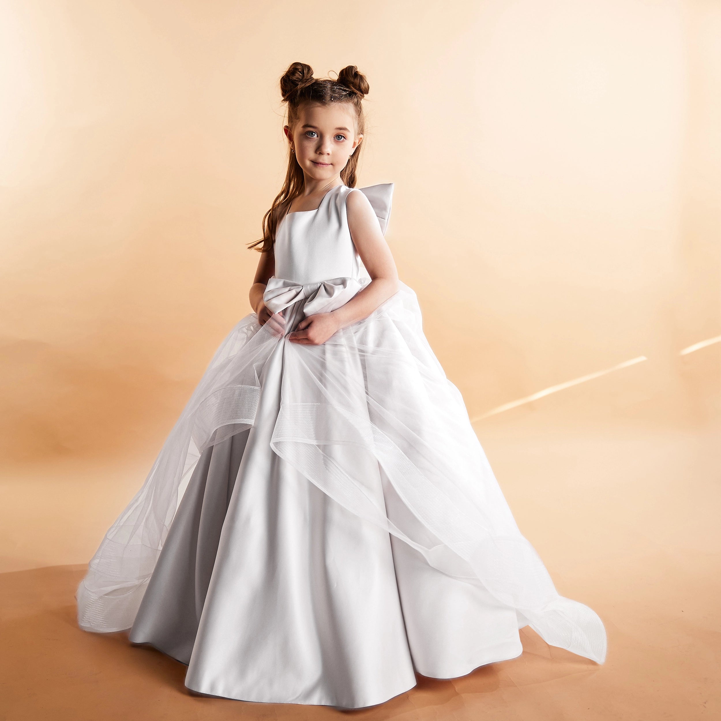 Flower Girl Long Dress with train "Lily"