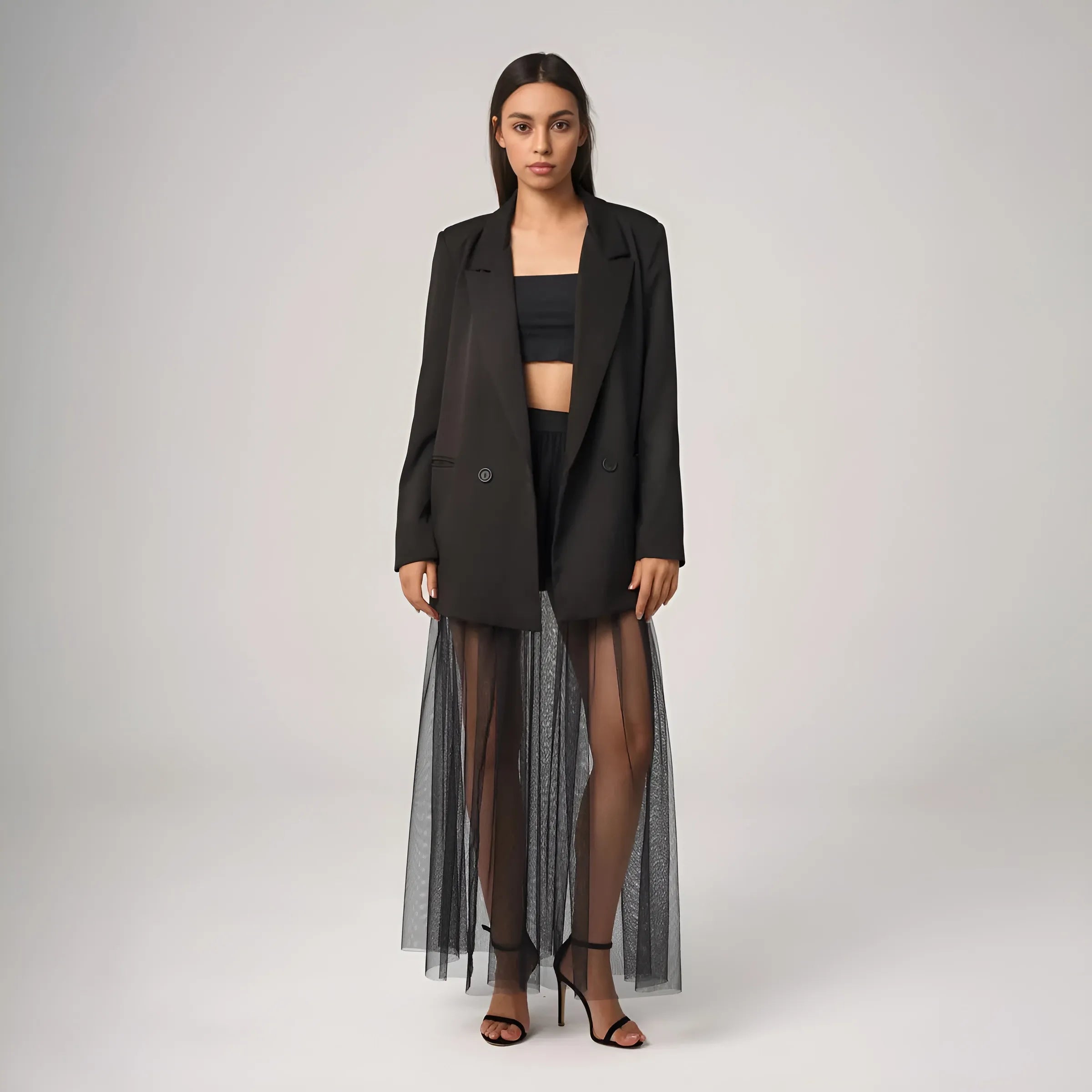 Maxi Sheer Tulle Skirt