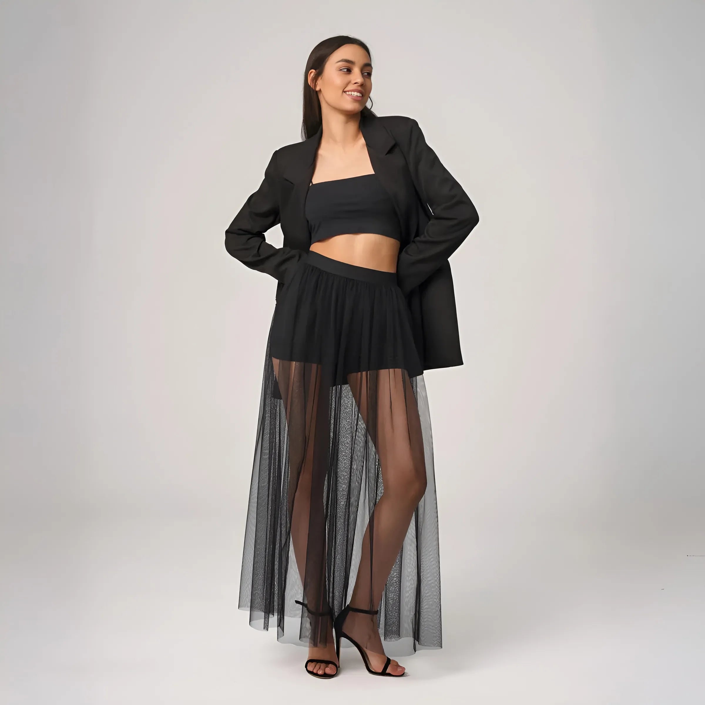 Maxi Sheer Tulle Skirt
