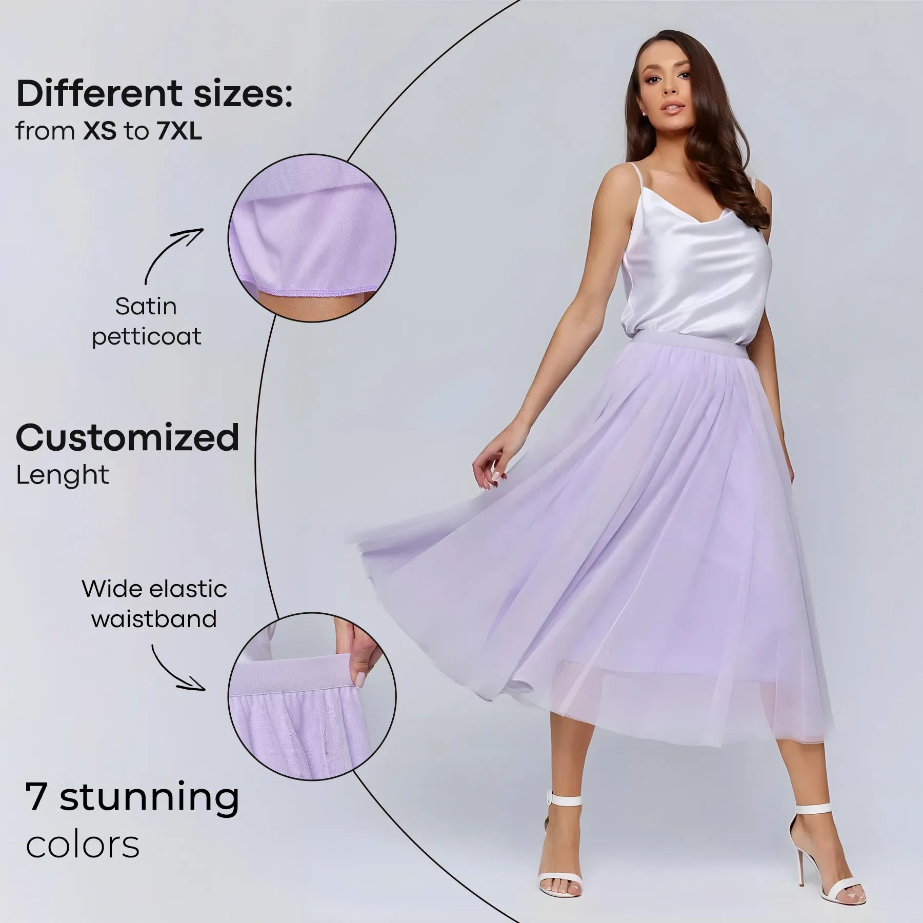 High Waist Tulle Skirt