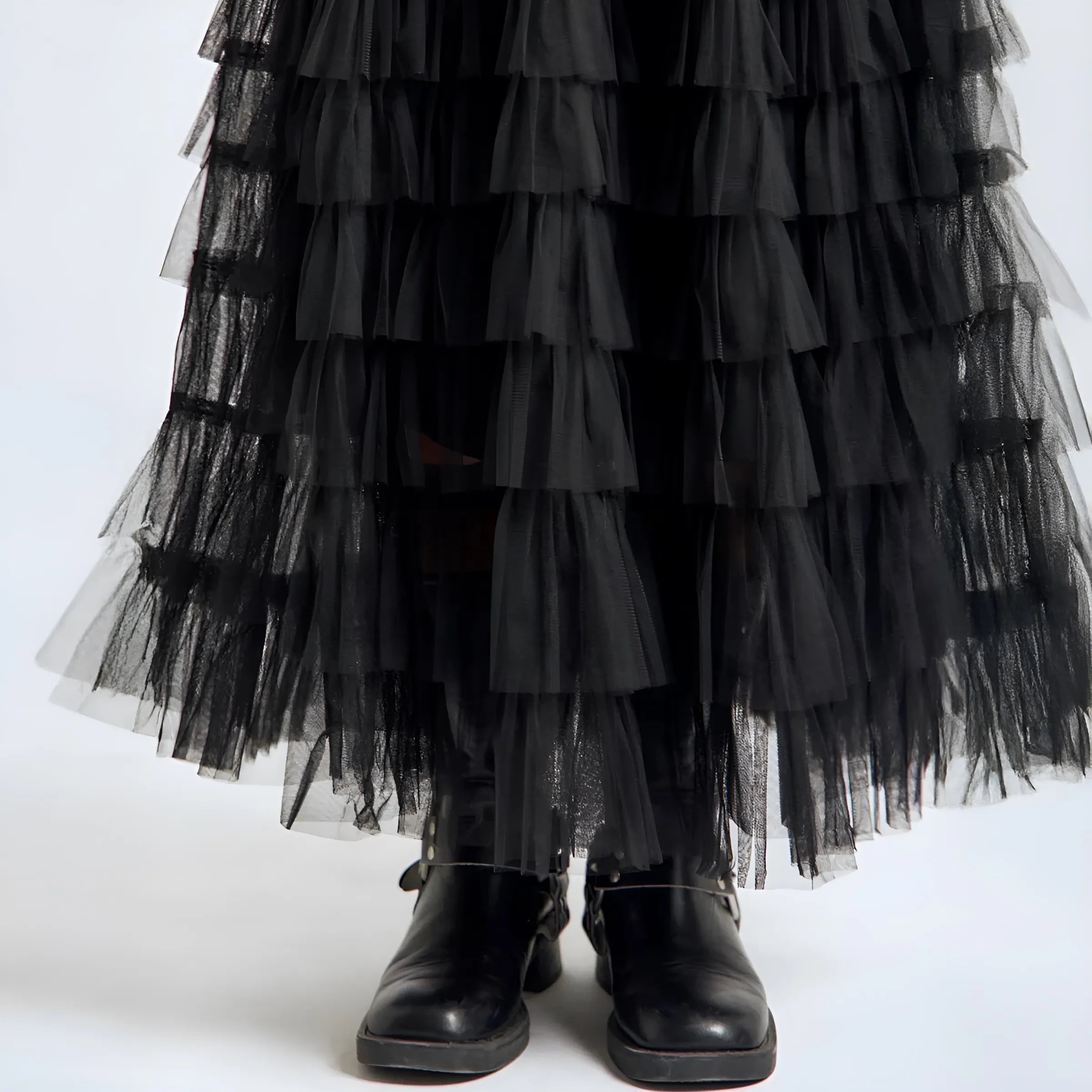 Maxi Tulle Ruffle Skirt