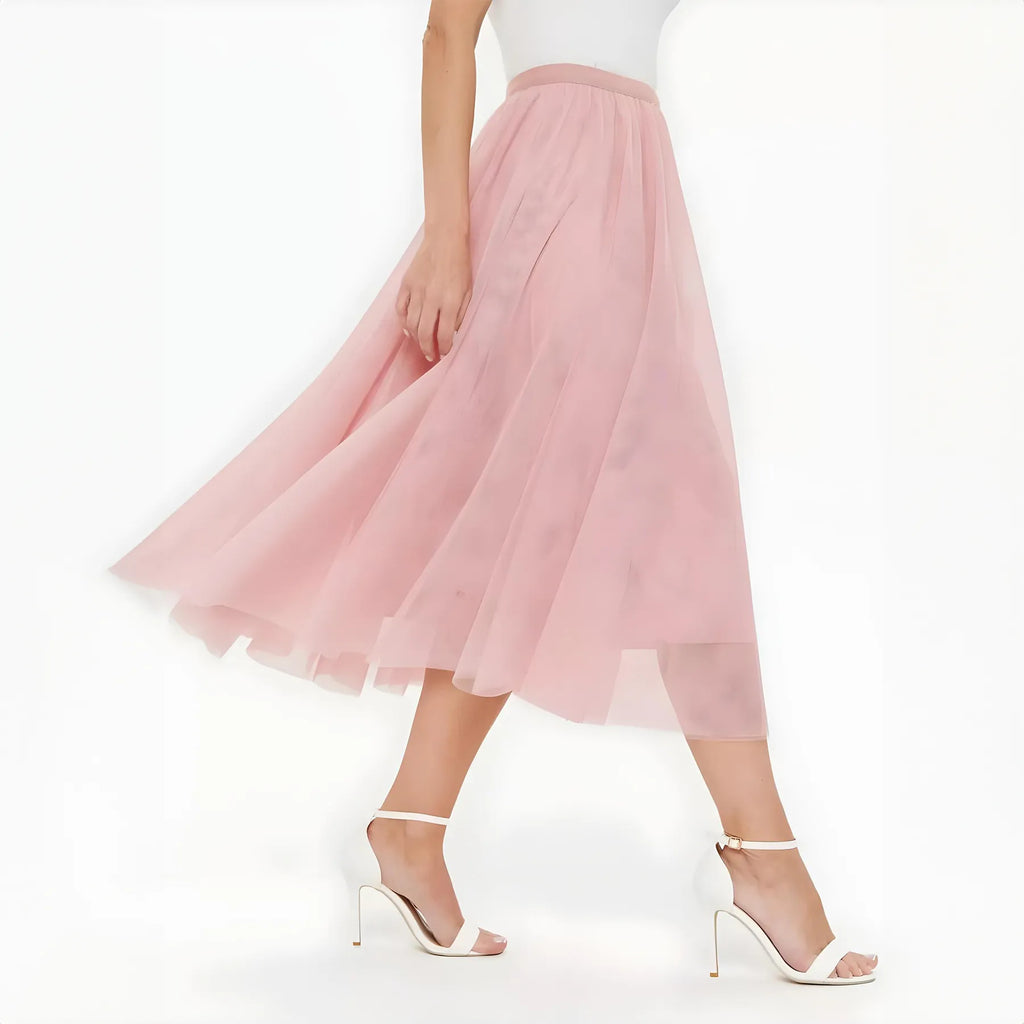 今週限定　lig. tulle skirt Amazon.com: Women's Trendy Midi Tulle Skirt Elastic High