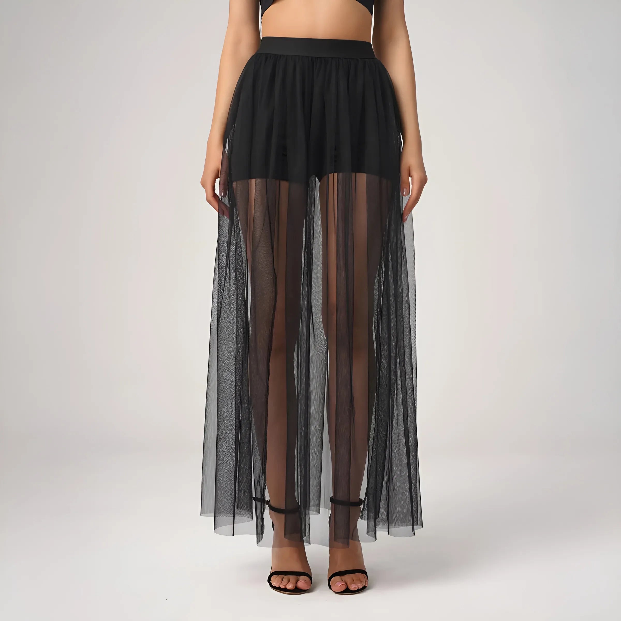 Maxi Sheer Tulle Skirt
