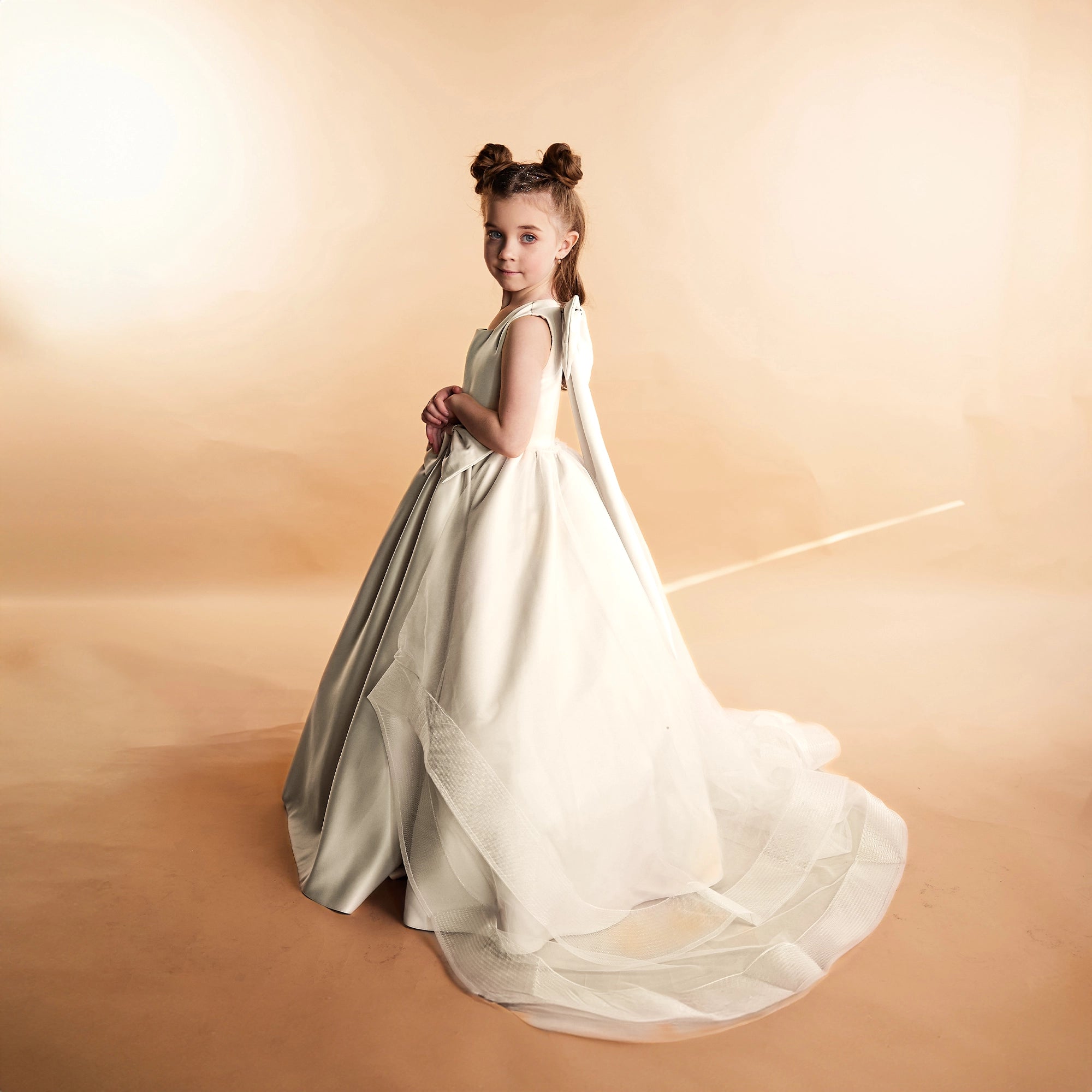 Flower Girl Long Dress with train "Lily"